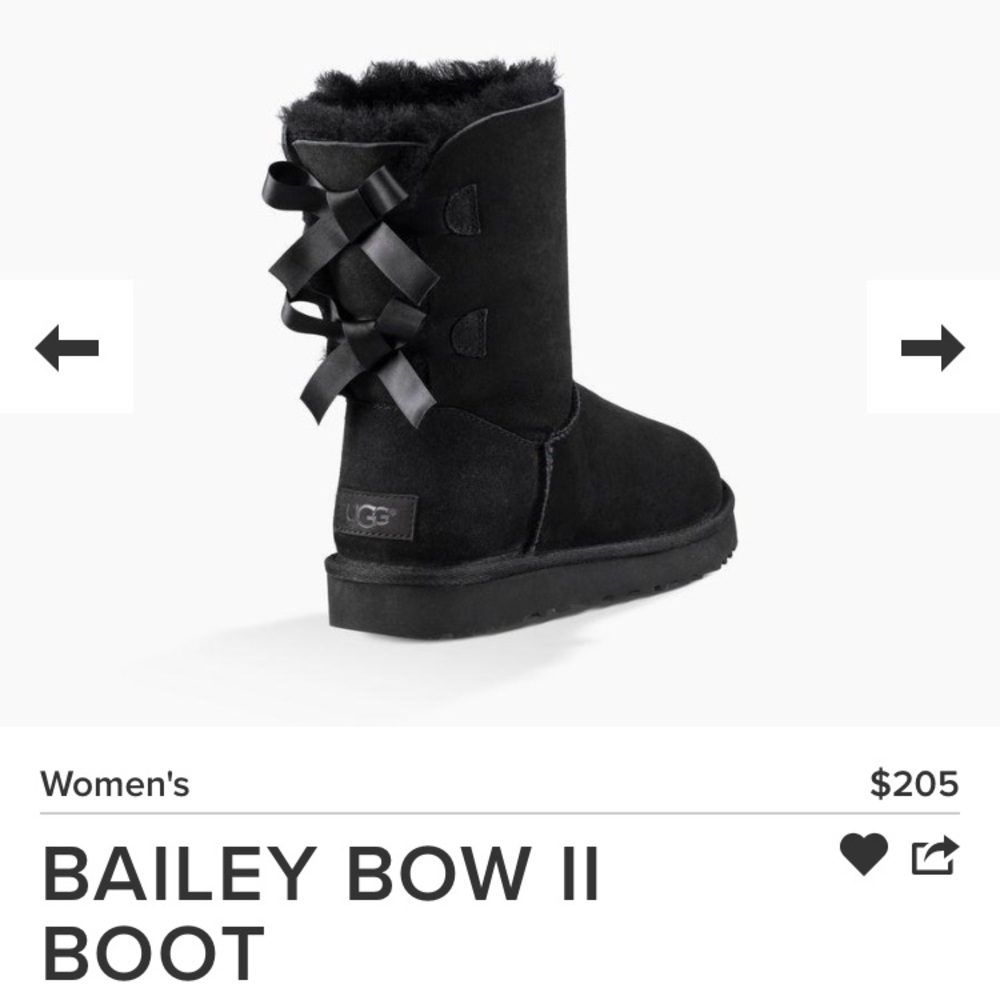 Ugg Black Bow Boots - Make An Offer!
